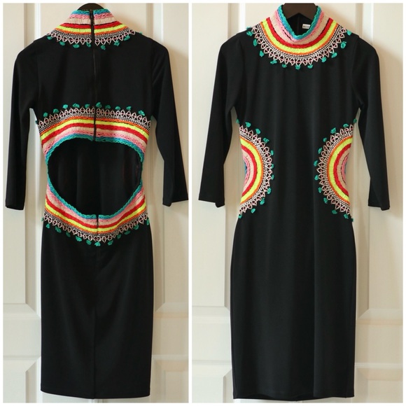 ALICE + OLIVIA Tamson Embroidered Cut Out Mini Dress - Picture 11 of 12